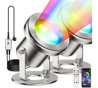 Faretti per Laghetto Controllo APP, 6W RGB Luci Sommergibili LED per Laghetti Ac