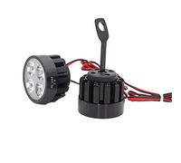 Faretti per moto BaronHong 2 pezzi 12V-80V Impermeabile Universale 4 LED E-Bike Luci ausiliarie esterne (nero, M)