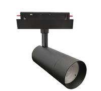 Faretti proiettore per binario MAGNETICO 48V monofase nero cilindro e giunti