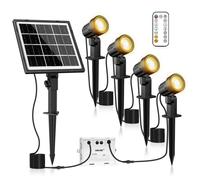 Faretti Solari a LED da Esterno 4 in 1 Luci Solari da Giardino Impermeabile IP66