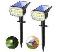 Faretti Solari a Led da Esterno, 59 LED Lampioni Solari da Giardino 3 Livelli di Luminosità, IP65 Impermeabile Lampioncini Solari da Lmpermeabili per Vialetto , Cortile ,Alberi,Piscina e Campeggio