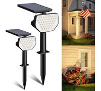 Faretti Solari a LED Da Esterno, Lampade Solari Da Giardino Potenti, Bianco Cald