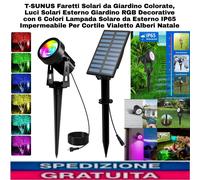 Faretti Solari da Giardino 6 Colori, Luci Solari Esterno Giardino RGB Decorative