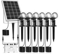 Faretti Solari Esterno 6500K Bianco Freddo IP66 Impermeabile 6000Mah Faretto Sol