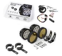 Faretti supplementari led MOTO 120w + cablaggio SBW2 + Staffe alluminio 38-60MM