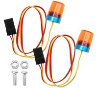 Faretti Veicoli Rc Per Tamiya Per TRX4 Per SCX10 1/10 1/14 2 Pezzi Lampada Allarme Multifunzione Luce Lampeggiante Trattore Cingolato RC(Orange)