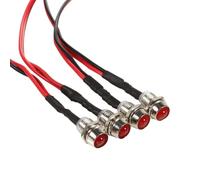 Faretti Veicoli Rc Per Universale 4 Pezzi 12 V 8 Mm Pannello Per Spia Di Segnalazione Cruscotto Pilota Auto Furgone Telecomando Accessorio(Red)