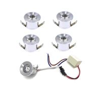 Faretto 1 watt led luce blu 5 faretti da incasso bordo silver [EEK: A+++]