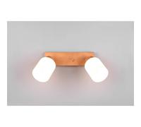 Reality, Faretto, Assam 2xE14, max.25,0 W Vetro, Bianco, Finitura: Legno naturale, Naturale L:30,0cm, L:10,0cm, A:21,0cm Montaggio sia a parete che a s,IP20,Senza illuminante