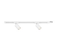 BRILONER - Set di prolunghe per binari, 2x punti GU10 orientabili, estensibili, sistema di binari a soffitto, binario per faretti, lampada a soffitto, plafoniera, faretto, 0,75 m, bianco