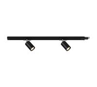 BRILONER - Set di prolunghe per binari, 2x punti GU10 orientabili, estensibili, sistema di binari a soffitto, binario per faretti, lampada a soffitto, plafoniera, faretto, 0,75 m, nero