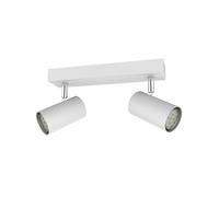 Globo Faretto da soffitto Robby, bianco, lunghezza 26 cm, a 2 luci, metallo Globo