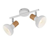 Reality Spot Bar Latika R81522031, Metallo Bianco opaco, Legno sintetico, escl. 2x E14