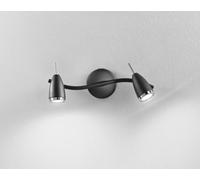 Faretto 2 luci metallo verniciato nero LINK 6146 N