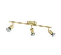Faretto 3 luci Eglo Buzz-Led GU10 3x2,8W ottone spazzolato - 33186