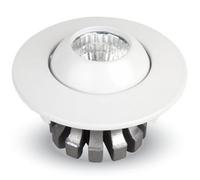 FARETTO 3W ORIENTABILE TONDO DA INCASSO BIANCO LUCIDO CON ALETTE PER CARTONGESSO