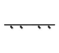 BRILONER - Set iniziale di binari, 4x spot GU10 orientabili, espandibili, sistema di illuminazione a binario a soffitto, binario per faretti, lampada a soffitto, plafoniera, faretto, 1,5 m, nero