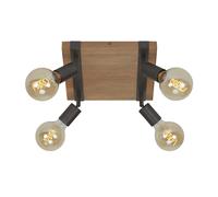 Faretto 4 luci Wood basic legno naturale 4xE27 Legno naturale