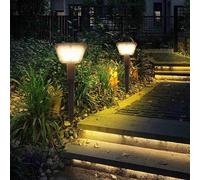 Faretto 7 led luce calda picchetto da terra pannello solare lampada a muro IP65
