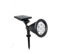 Faretto 7 led picchetto con pannello solare 3 watt faro crepuscolare 6500k 3000k