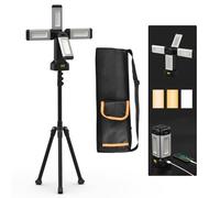 Faretto a Batteria Ricaricabile in Alluminio da 13200 mAh, con Supporto Pieghevole e Borsa per il Trasporto, Faro da Cantiere 8000 Lumen Dimmerabile