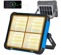Faretto a LED a batteria, 300 W, lampada da lavoro a batteria, 336 LED, 4 modalità di luce, batteria esterna con 16500 mAh, USB, ricaricabile, power bank IP66, impermeabile, per cantieri, emergenze,