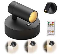 Faretto a LED con telecomando, lampada da parete, 3 temperature di colore, dimmerabile, USB, ricaricabile, senza fili, con funzione temporizzazione, per piante artistiche, ritratti, faretti