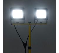 Faretto a LED con Treppiede 2x50 W Bianco Freddo