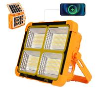 Faretto a LED da 150 W, batteria solare, da lavoro, portatile, sintonizzabile, equivalente a 5 modalità, a energia solare, ricaricabile, da lavoro, da campeggio, 10000 mAh, per pesca, emergenza