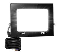 Faretto a LED da 20 W, per esterni, super luminoso, 6000 K, IP65, per giardino, garage e campo sportivo, classe energetica A++, luce bianca fredda
