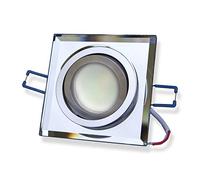 Faretto a LED da incasso a quadrato - trasparente 5 watt bianco caldo 230V dimmerabile, superpiatto e orientabile - vetro Ø75 - soffitti con fori da 80mm - faretto da incasso a soffitto