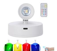 Faretto a LED senza fili, ricaricabile con telecomando, funzionamento a batteria, per presentazioni di piante, dipinti, bersagli, ritratti, opere d'arte (7,8 x 7,8 x 7 cm)
