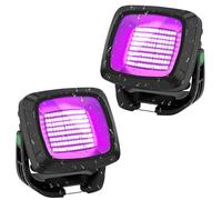 Faretto a luce nera con batteria, 6000 mAh, lampada UV ricaricabile, luce ultravioletta per Halloween, poster, feste, pesca, campeggio, confezione da 2