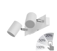 Faretto a parete WAIKA a due luci con interruttore bianco opaco + lampade LED [EEK: F]