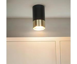 Faretto a plafone GU10, faretto a plafone oro nero, elegante, elegante, piccolo, Ø5,5 cm, H:10 cm, a plafone, soggiorno, cucina, corridoio, faretto a plafone