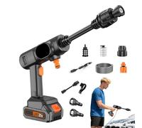 Faretto a pressione a batteria - spruzzatore ad alta pressione - 2 livelli doccetta regolabile per auto, terrazza, facciata in cemento