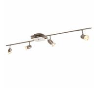 Faretto a trave da soffitto soggiorno camera da letto lampada spot argento barra orientabile Brilliant G16131/77