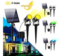 Faretto ad energia solare IP65 Luce solare a LED Paesaggio esterno Cortile Giardino Albero Lampada separabile Lampada solare antiruggine in alluminio