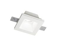Faretto Ad Incasso Moderno Samba Square Gesso Bianco 1 Luce Gu10 D70Cm