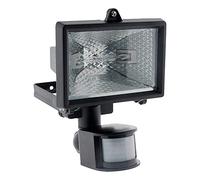 Faretto alogeno 120 W con rilevatore, nero, IP44 CE