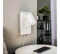 Faretto Arcchio Brinja, bianco, metallo, USB-C, interruttore, GU10 Arcchio