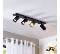 Faretto Arcchio Brinja, nero, lunghezza 65 cm, Ø 7 cm, a 4 luci. Arcchio