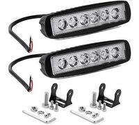 FARETTO BARRA LED PER AUTO 18 Watt 6 LED 12V Luce Fredda 6000°K FARO JEEP 2pz [EEK: A+++]