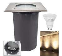 Faretto calpestabile IP67 segnapassi incasso ORIENTABILE LED 6W GU10 RGB 230V [EEK: F]