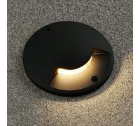 Faretto calpestabile tondo luce radente IP65 1 finestra LED 2W segnapassi singola emissione pavimento giardino viale 12V 4000K colore nero