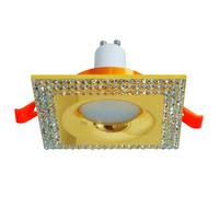 Faretto classico quadrato incasso dorato brillantini 65mm lampada LED 5W GU10 [EEK: A+]