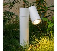 Faretto con picchetto PRIOS Tulimar, a 1 fascio, bianco, IP65 PRIOS