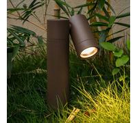 Faretto con picchetto PRIOS Tulimar, a 1 fascio, color ruggine, IP65 PRIOS