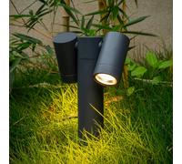 Faretto con picchetto PRIOS Tulimar, a 2 luci, antracite, IP65 PRIOS