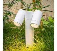 Faretto con picchetto PRIOS Tulimar, a 2 luci, bianco, IP65 PRIOS